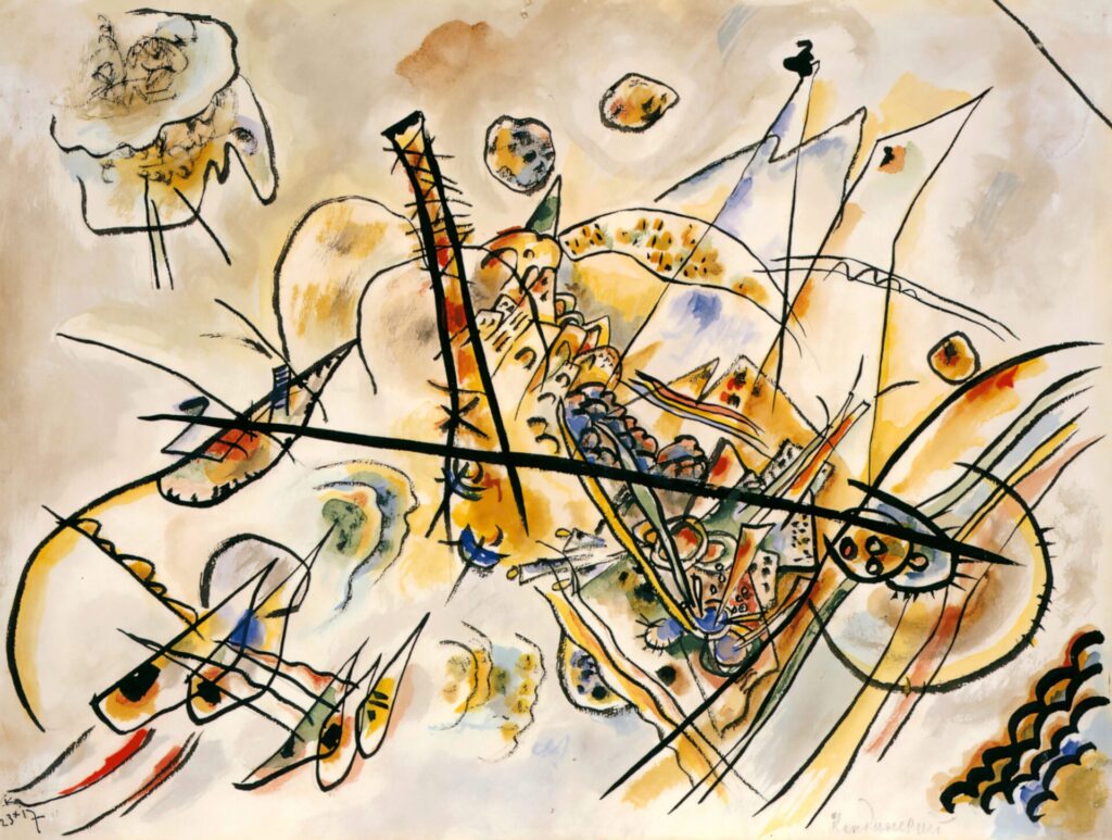 絵画をダンスとして表現するワークショップイメージ画像です（ワシリー・カンディンスキー Wassily Kandinsky (Vassily Kandinsky) 「無題 1917」）